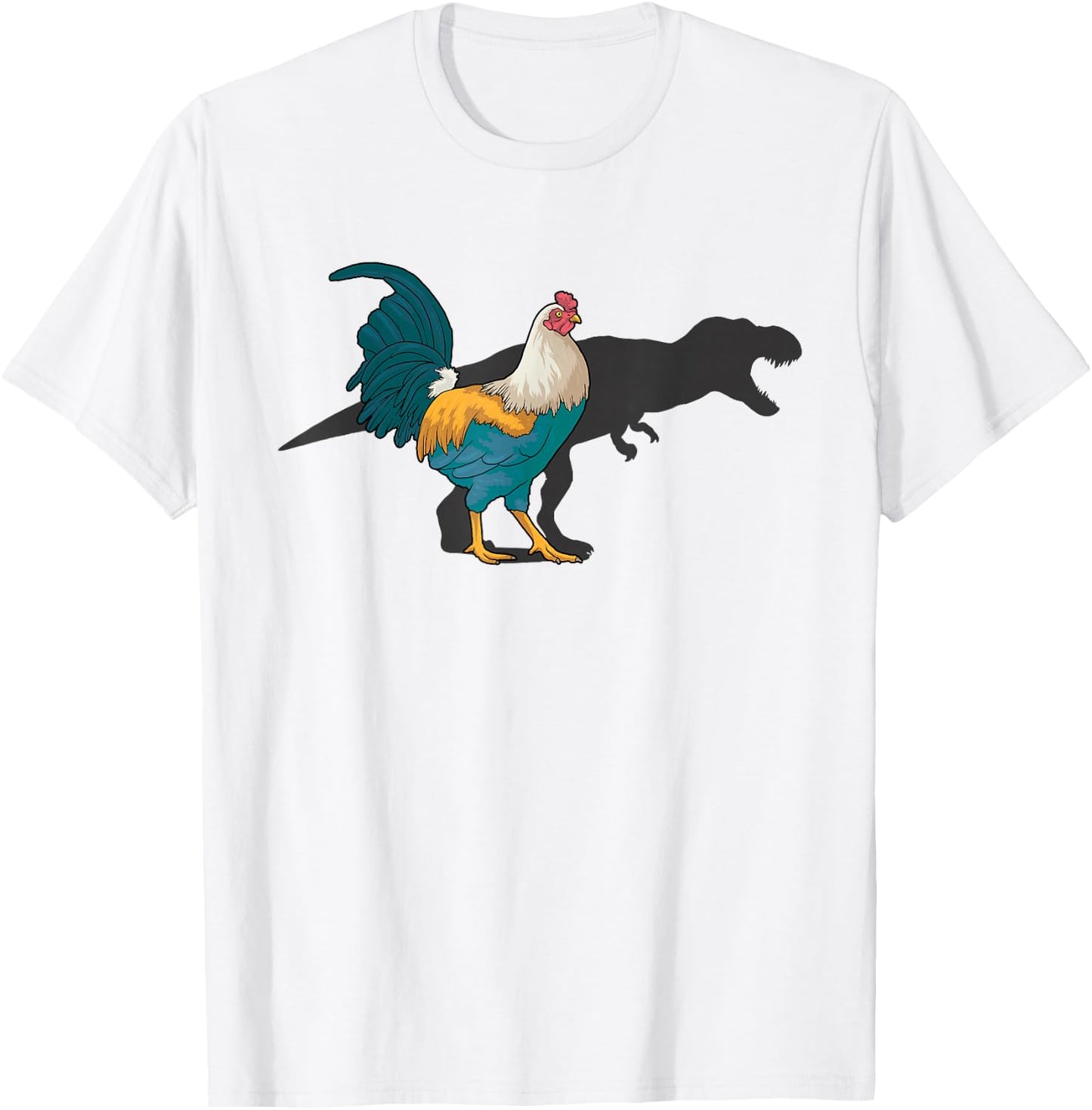 Chicken Dinosaur Shadow T Rex Hen Lover Cute Chicken Farmer T-Shirt - T-Shirt | White