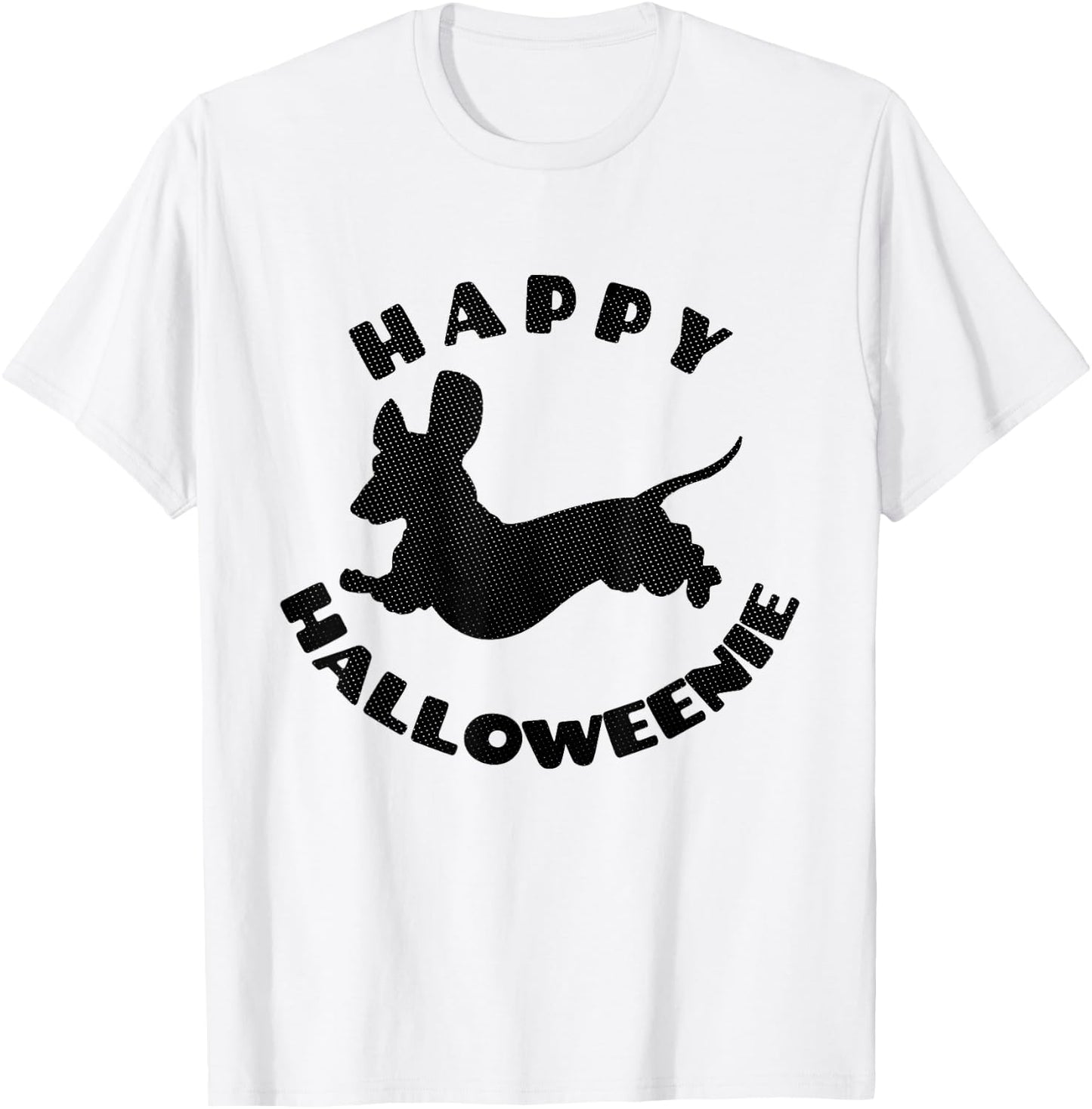 Happy Halloweenie - Funny Dachshund Dog Halloween Pun T-Shirt - T-Shirt | White