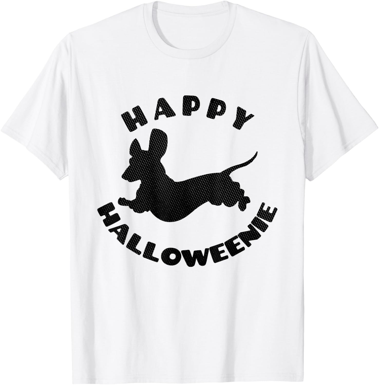 Happy Halloweenie - Funny Dachshund Dog Halloween Pun T-Shirt - T-Shirt | White