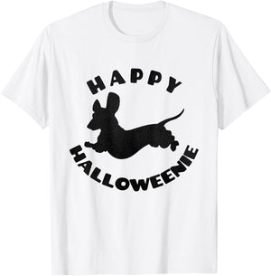 Happy Halloweenie - Funny Dachshund Dog Halloween Pun T-Shirt - T-Shirt | White