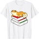 Leopard Gecko Sleeping On Books Reading And Geckos T-Shirt - T-Shirt | White