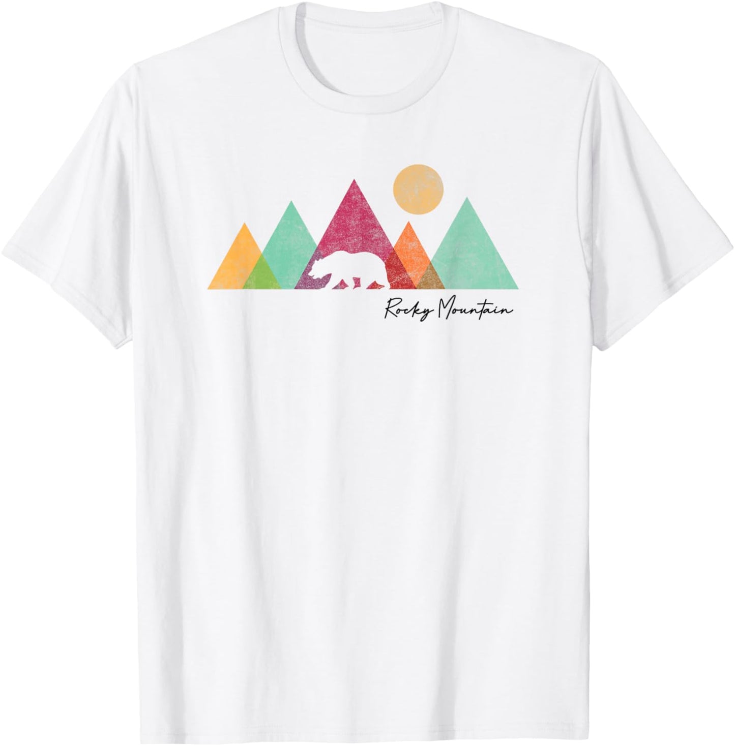 Rocky Mountains National Park Colorado Souvenir Bear Graphic T-Shirt - T-Shirt | White