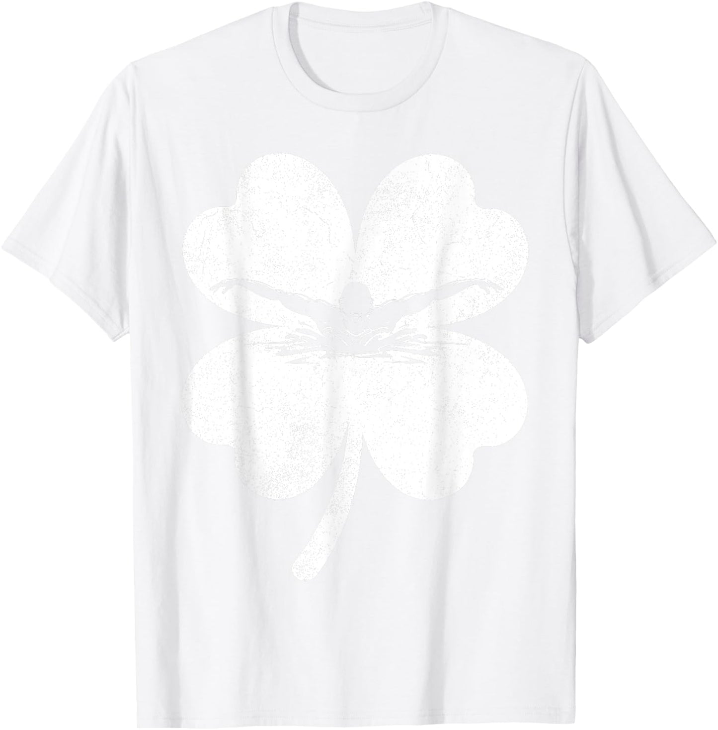 Swimming St Patrick Day Lucky Shamrock Swimmer Boys Girls T-Shirt - T-Shirt | White