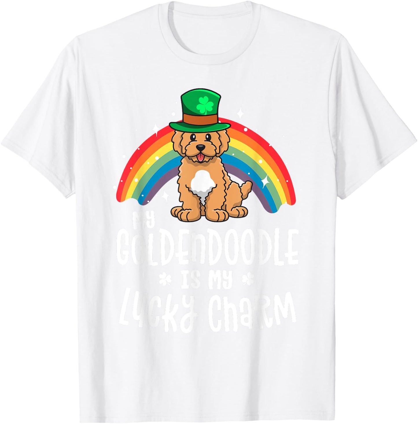 Goldendoodle Dog St Patricks Day Shirt Doodle T-Shirt - T-Shirt | White