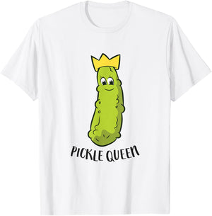Pickle Queen Funny Cucumber Pickle Girl T-Shirt - T-Shirt | White