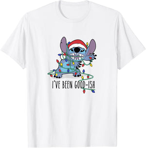 Disney Lilo & Stitch Christmas Stitch I've Been Good-Ish T-Shirt - T-Shirt | White