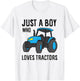 Just a Boy Who Loves Tractors T-Shirt - T-Shirt | White