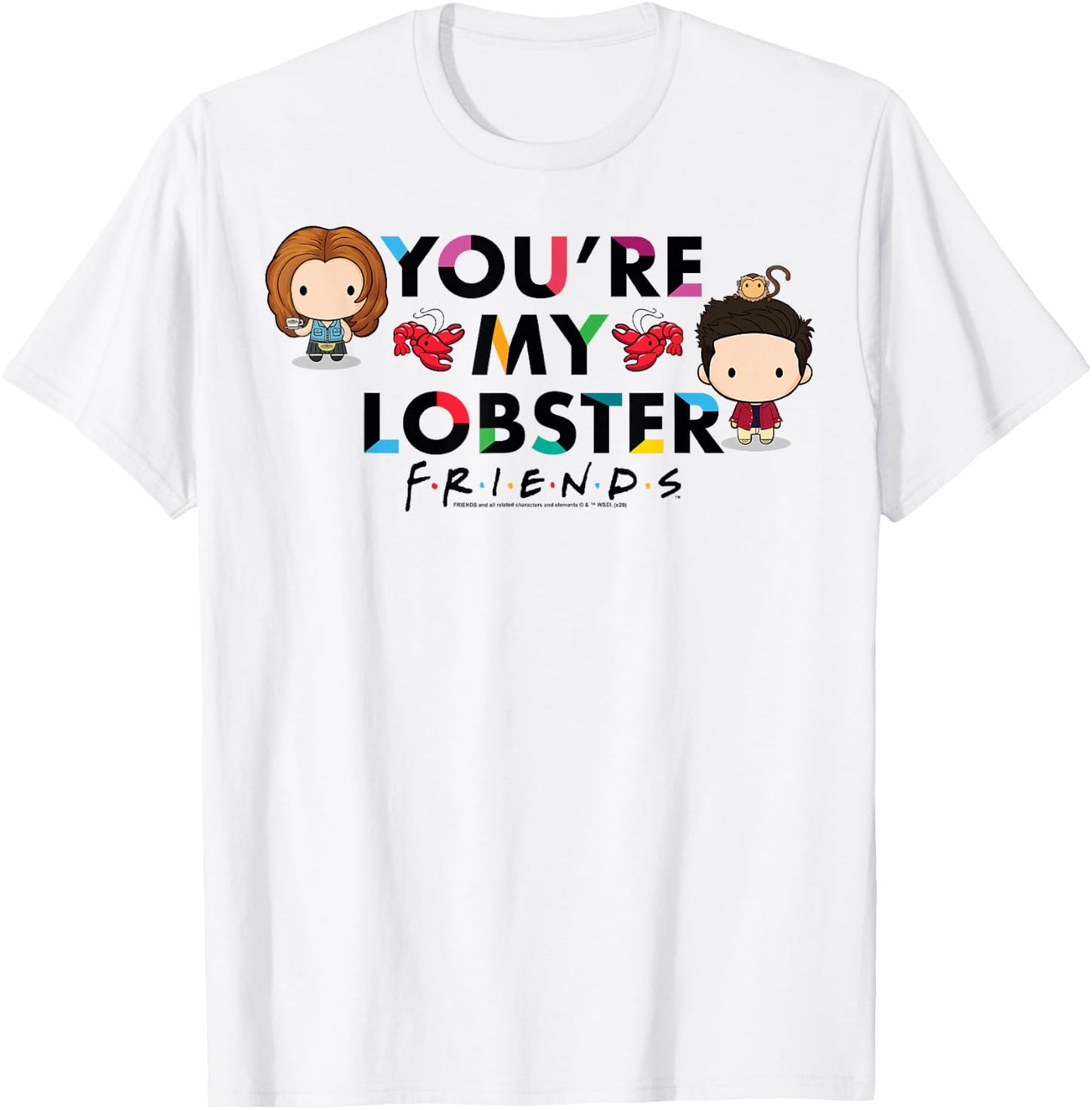 Friends Chibi Ross & Rachel You're My Lobster T-Shirt - T-Shirt | White