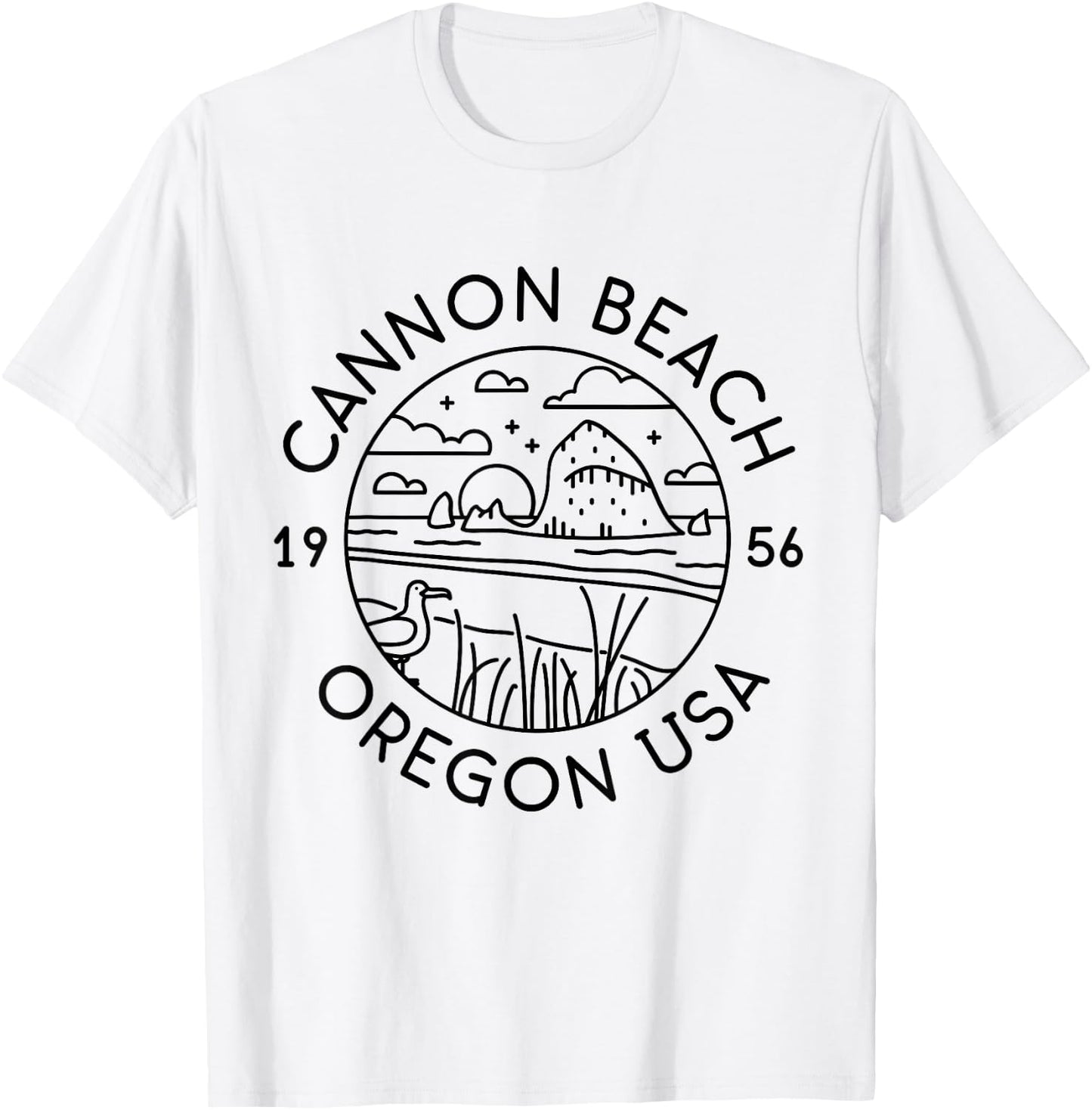 Cannon Beach 1956 Oregon Clatsop T-Shirt - T-Shirt | White