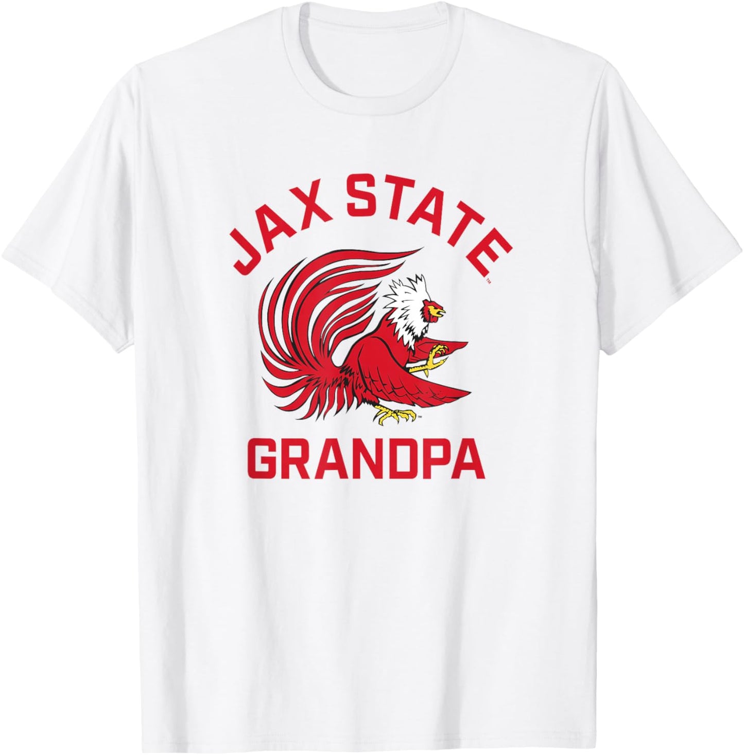 Jacksonville State University JSU Gamecocks Arched Grandpa T-Shirt - T-Shirt | White
