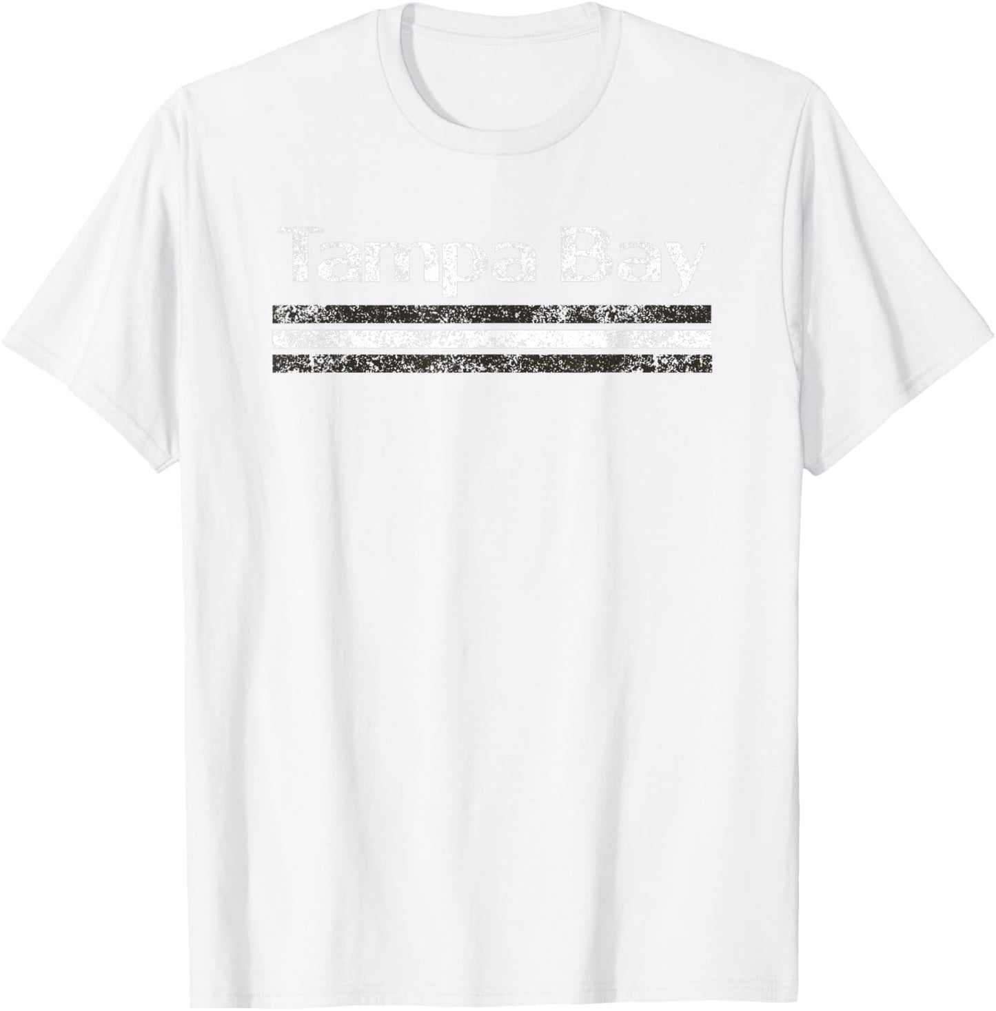 Tampa Bay Florida Retro Vintage Weathered Stripe Throwback T-Shirt - T-Shirt | White