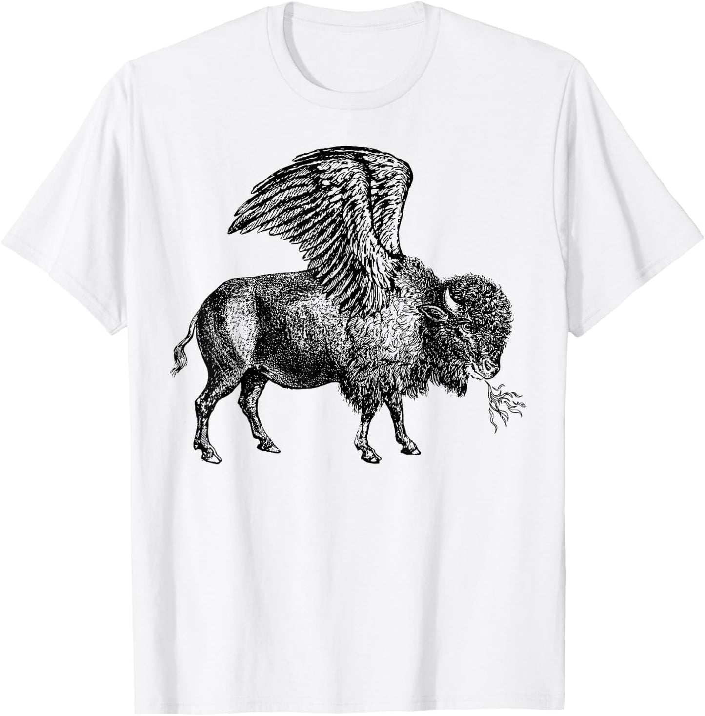 Funny design Buffalo Wings Hot Foodie Chicken Bison Vintage T-Shirt - T-Shirt | White