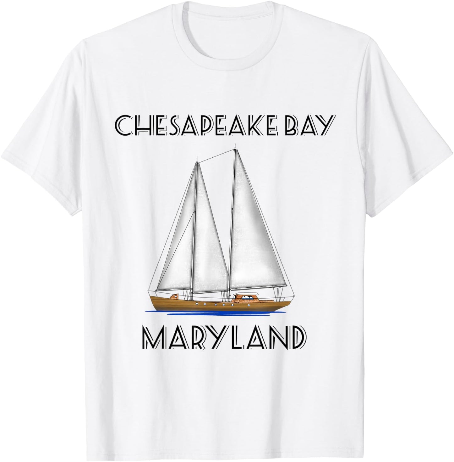 Sailboat Chesapeake Bay Maryland T-Shirt - T-Shirt | White