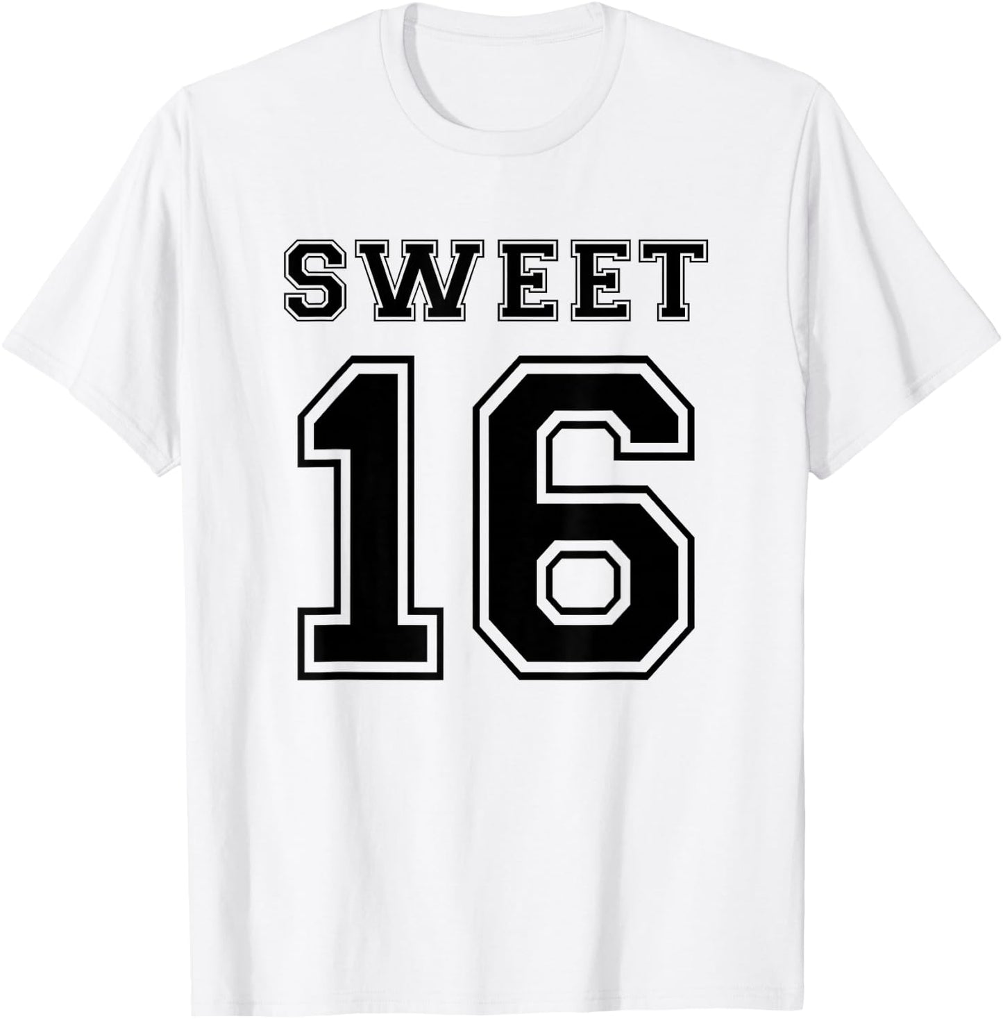 Girls Sweet 16 Present Birthday Party Football Jersey T-Shirt - T-Shirt | White