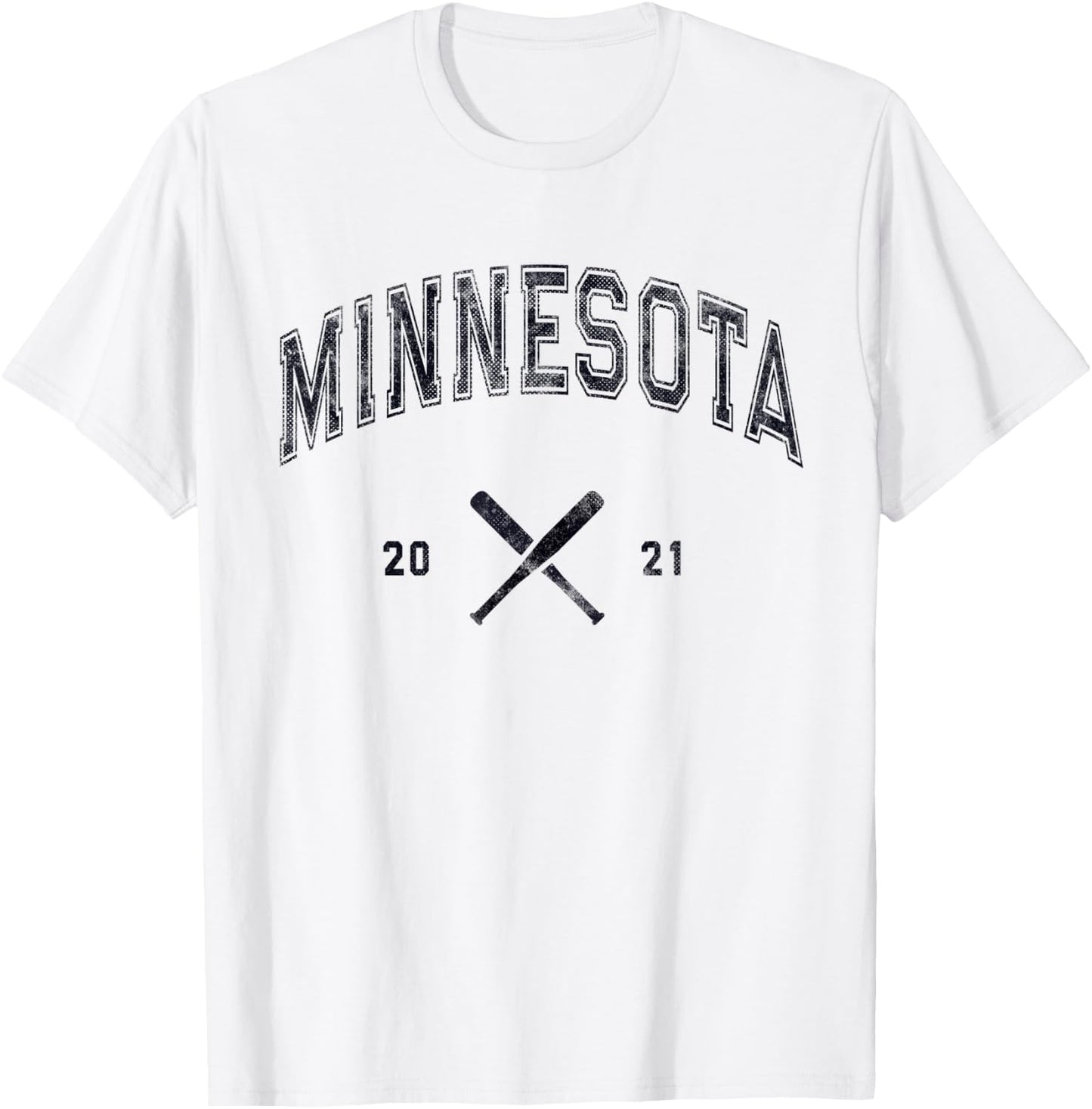 MINNESOTA Baseball State Softball Love MN 2021 Vintage T-Shirt - T-Shirt | White
