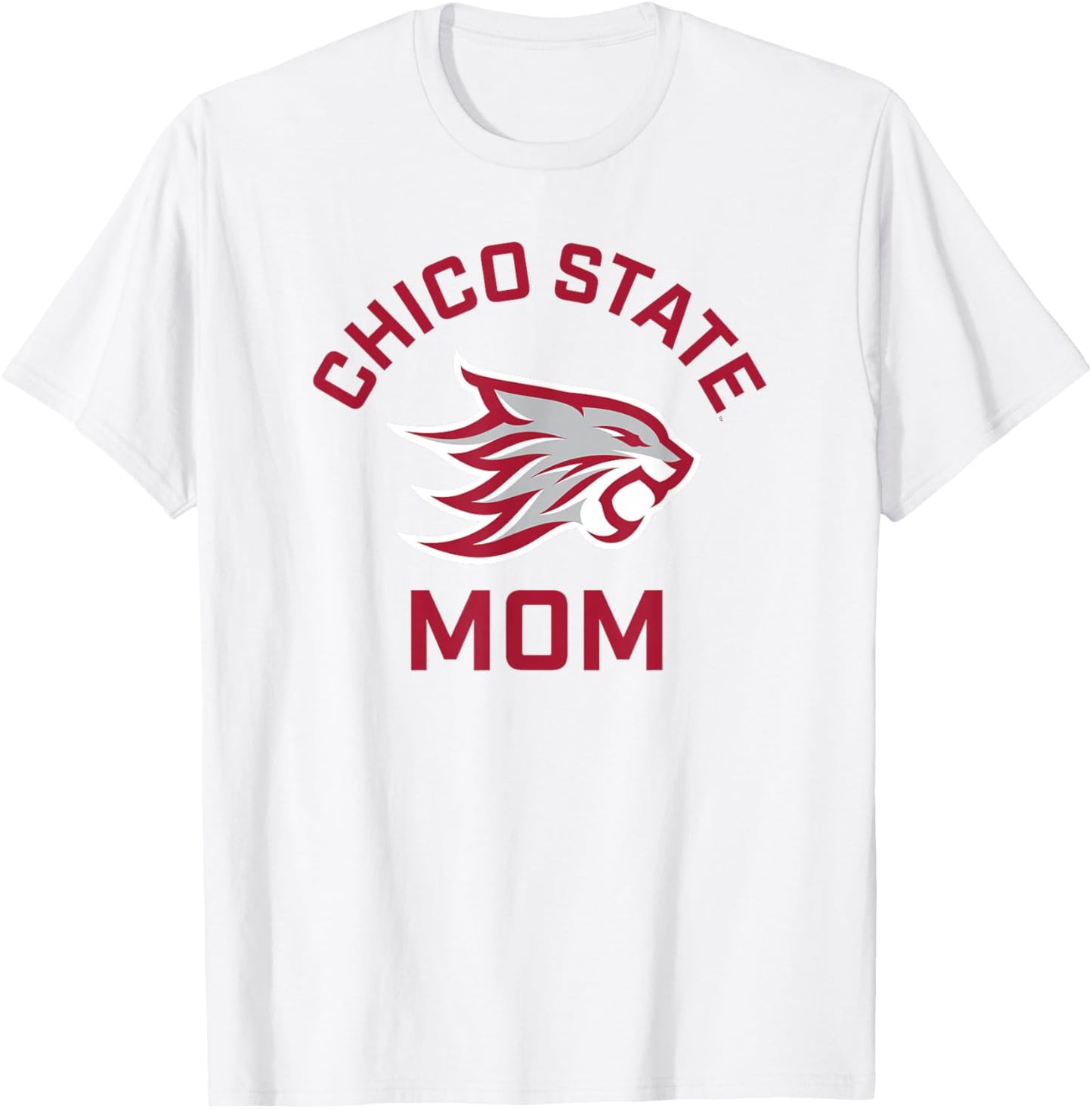 Chico State Wildcats Arched Mom T-Shirt - T-Shirt | White