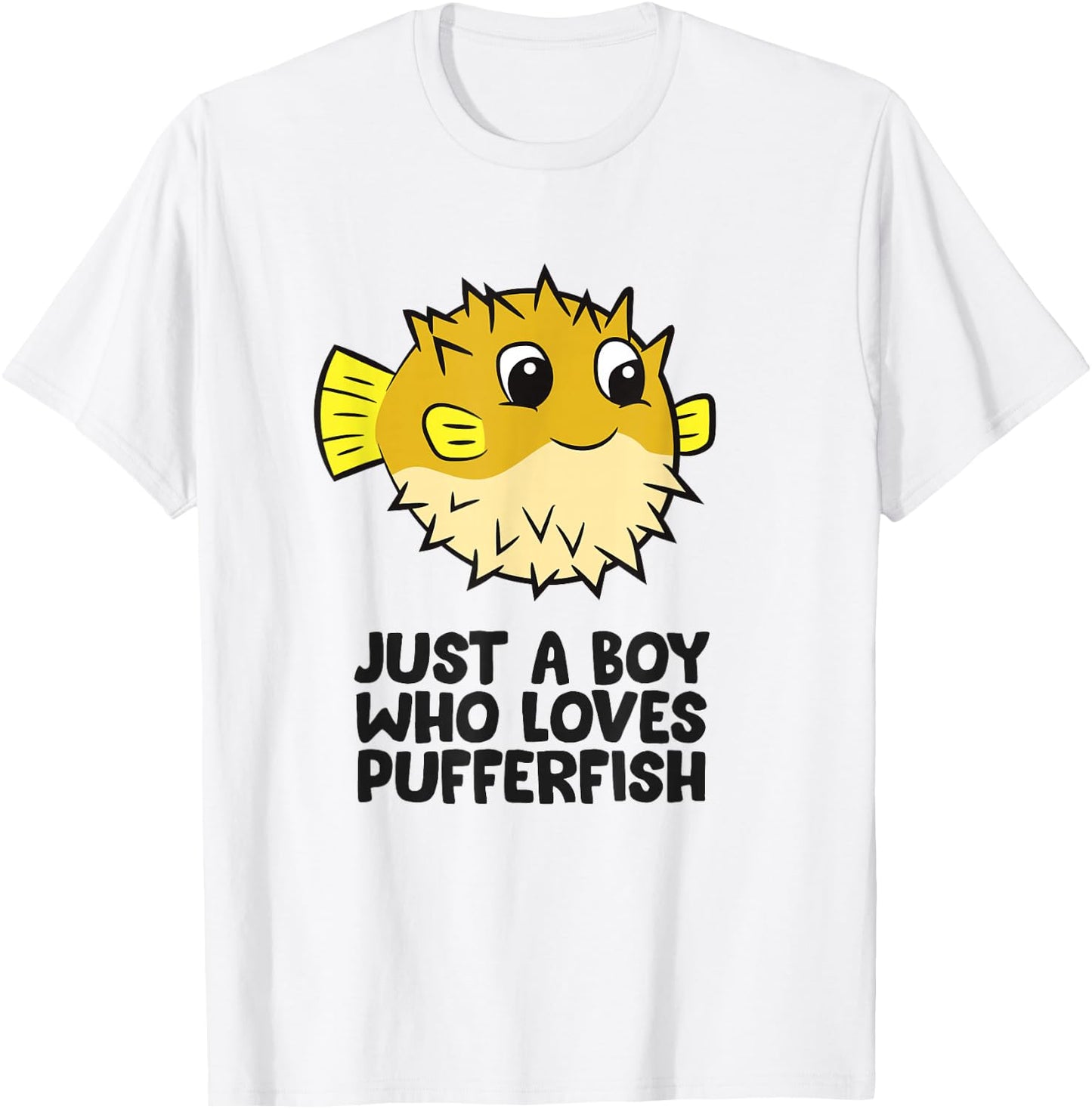 Just a Boy Who Loves Pufferfish Blobfish Boy T-Shirt - T-Shirt | White