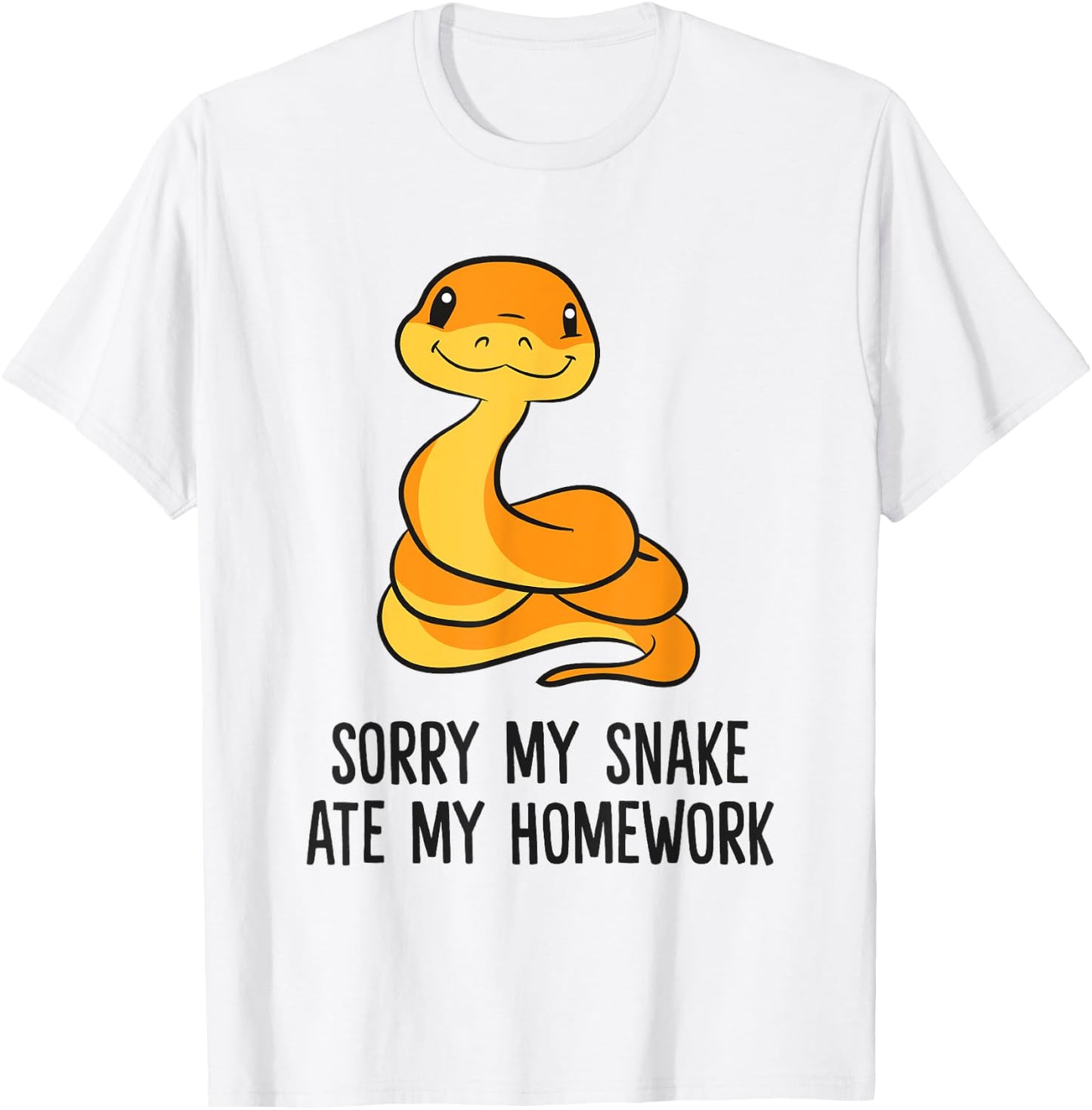 Snake Pet Son Daughter School Sorry My Snake Ate Homework T-Shirt - T-Shirt | White
