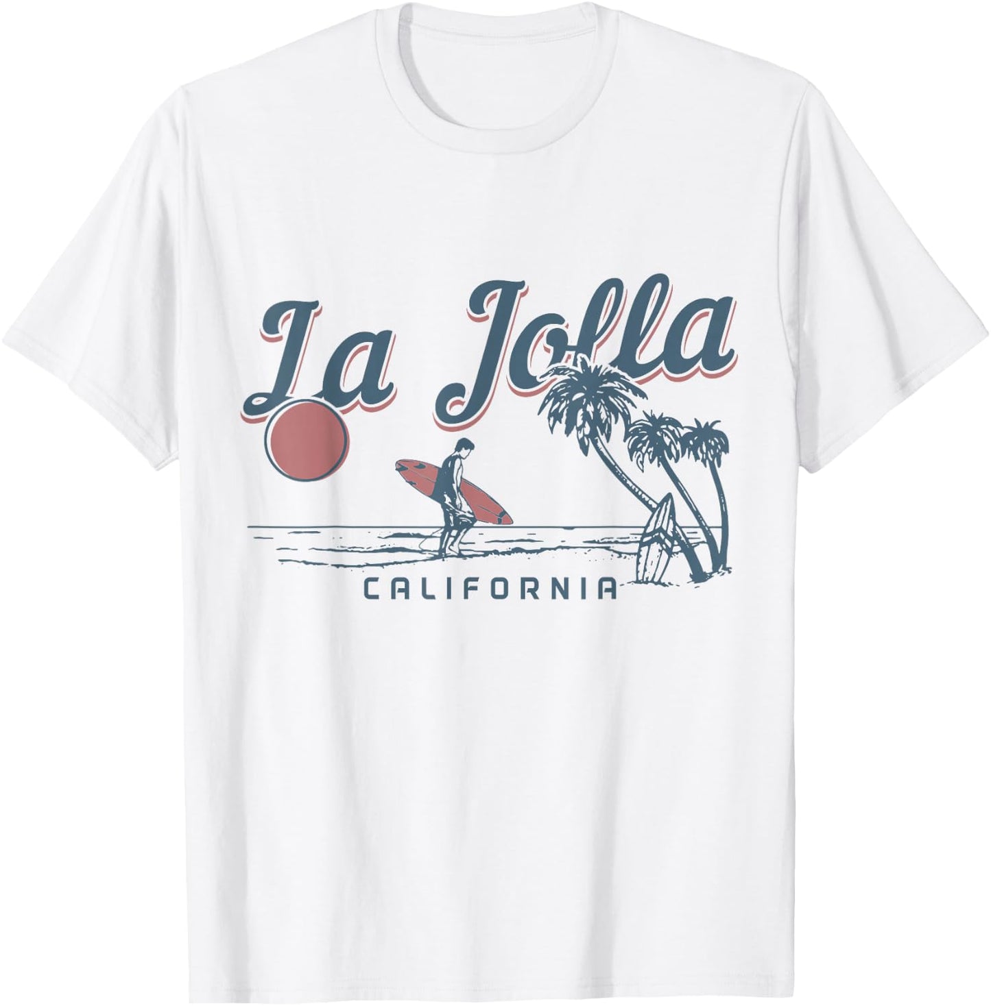 La Jolla California Surf Beach Vintage Souvenir Surfer T-Shirt - T-Shirt | White