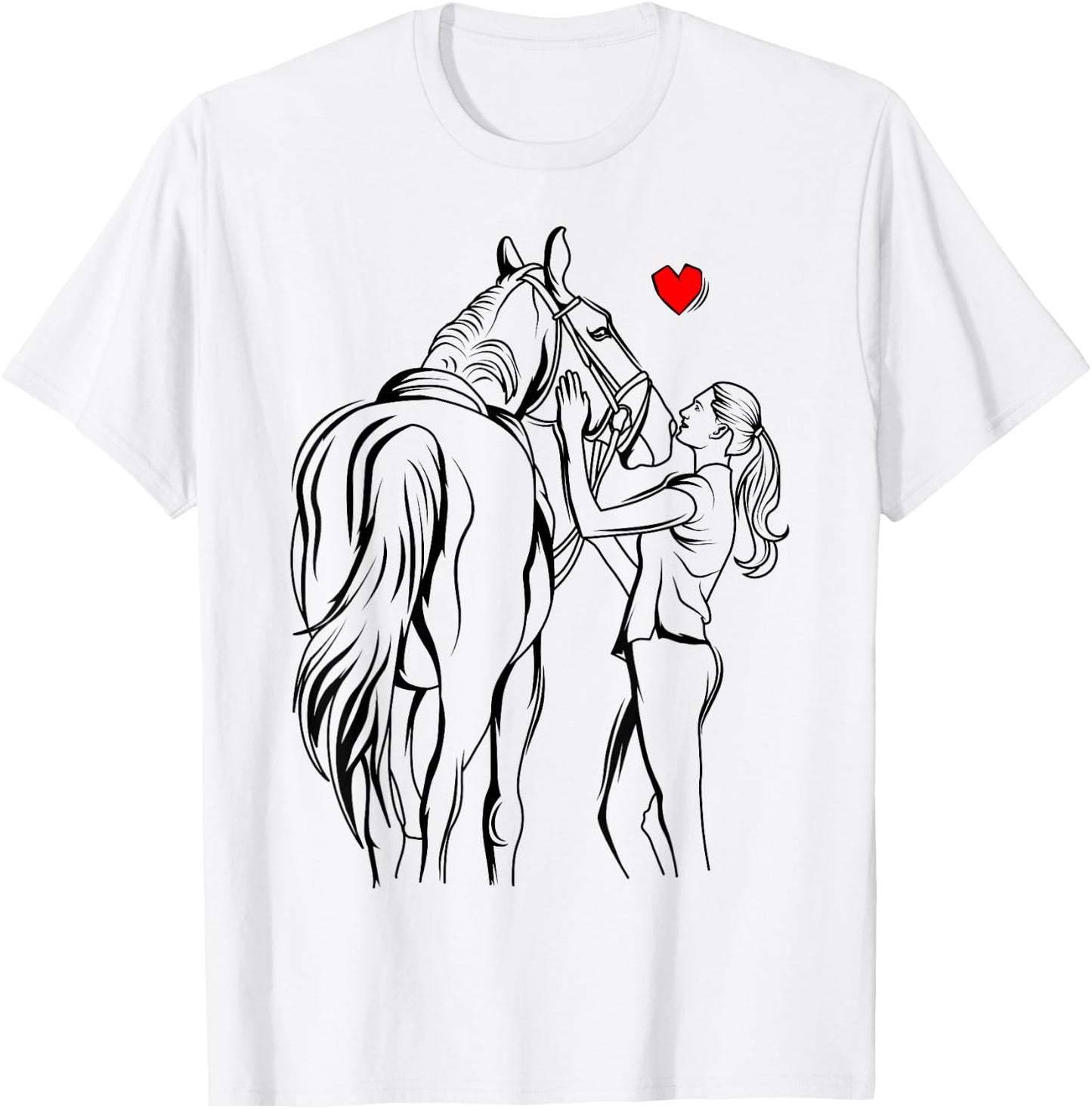 Horse Lover Girl Women Horseback Riding T-Shirt - T-Shirt | White