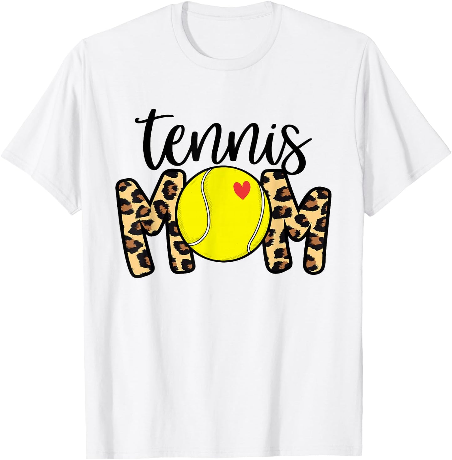 Tennis Mom Leopard Funny Tennis Mom Mother's Day 2021 T-Shirt - T-Shirt | White