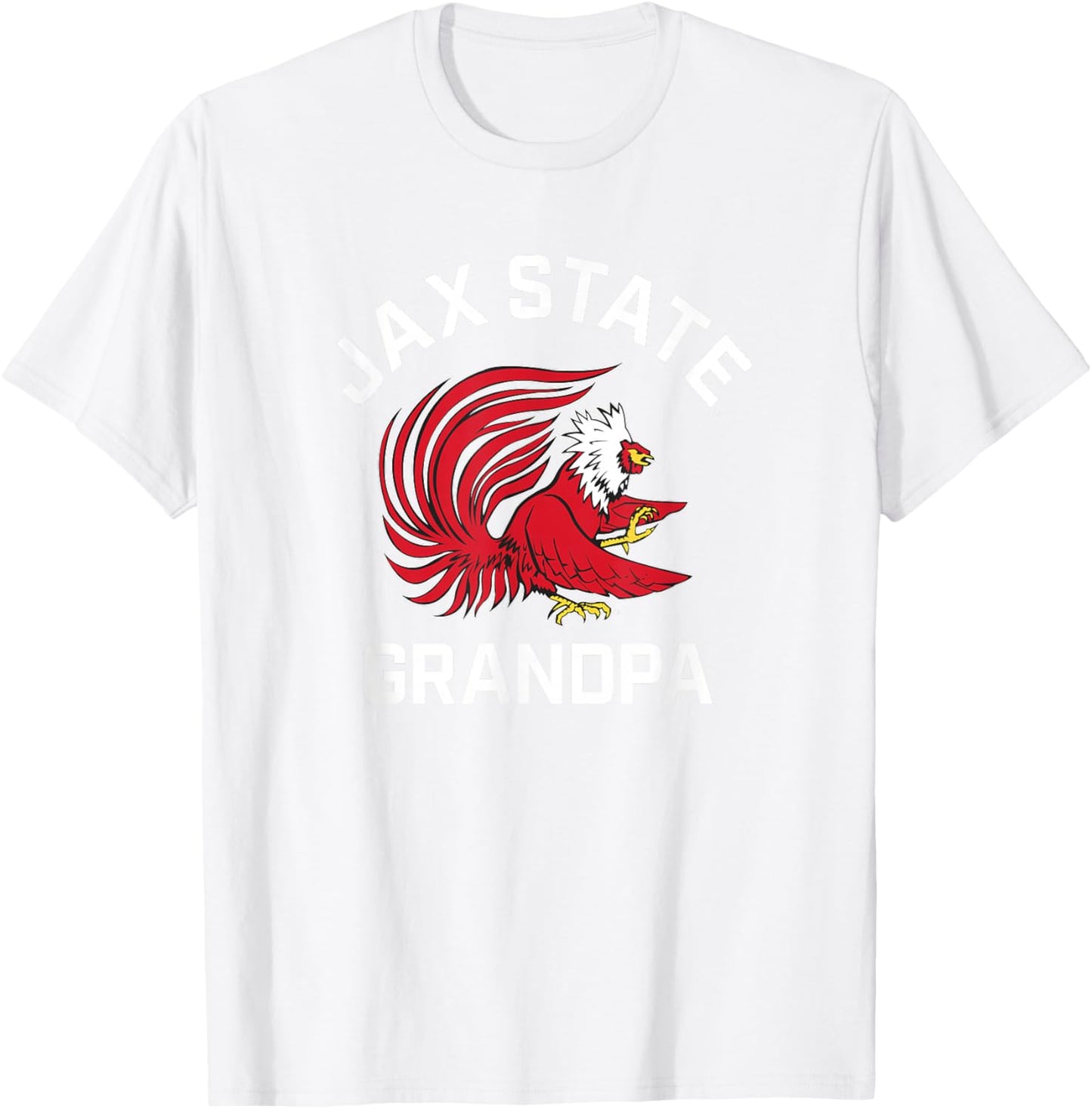 Jacksonville State University JSU Gamecocks Arched Grandpa T-Shirt - T-Shirt | White