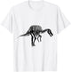 Spinosaurus Dinosaur Fossil Skeleton (Black Logo Design) T-Shirt - T-Shirt | White