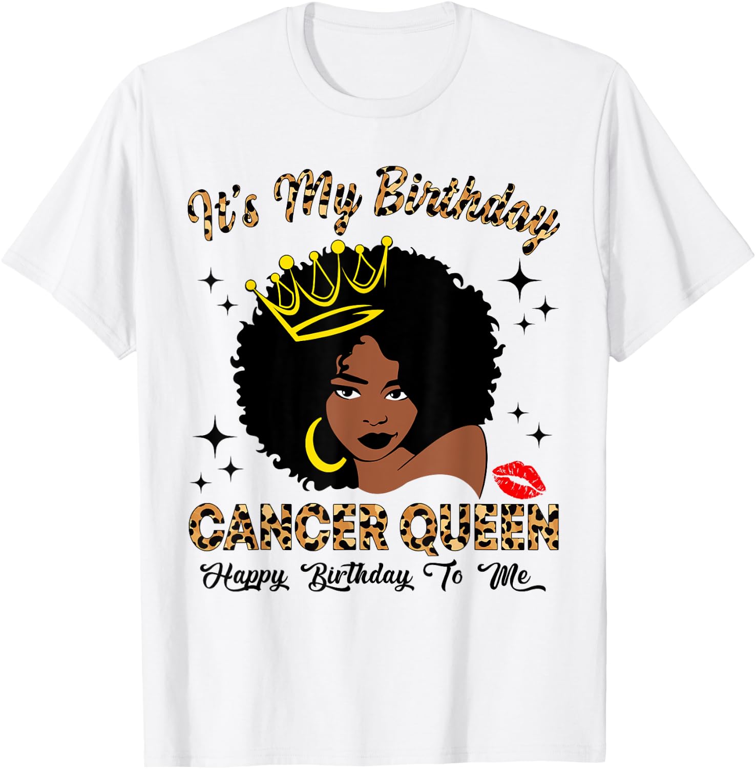 It's My Birthday Cancer Queen African American Women T-Shirt - T-Shirt | White