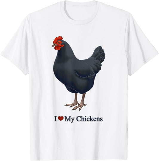 I Heart (Love) My Black Australorp Chicken Hen T-Shirt - T-Shirt | White