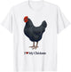 I Heart (Love) My Black Australorp Chicken Hen T-Shirt - T-Shirt | White