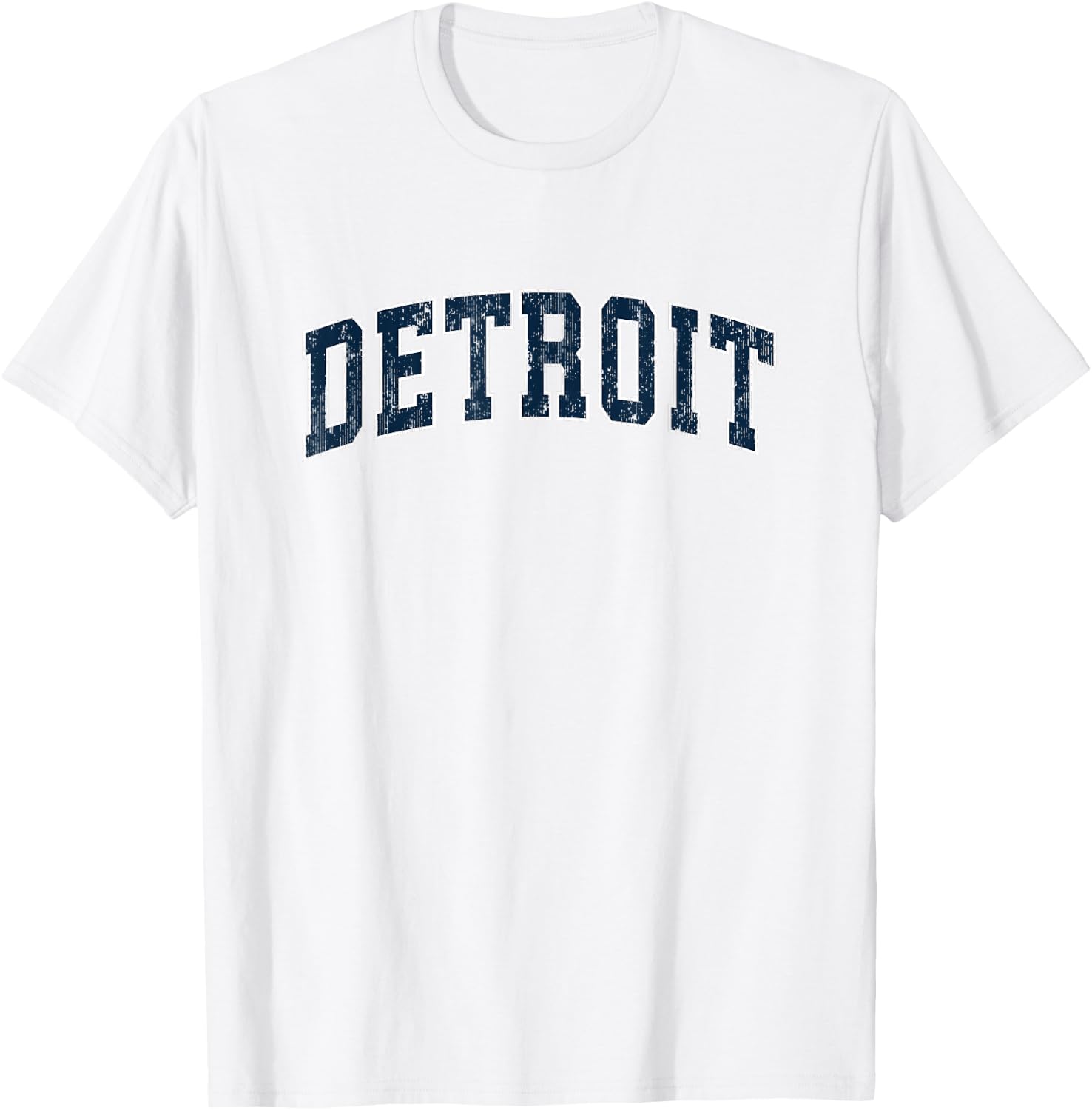 Detroit Michigan MI Vintage Sports Design Navy Design T-Shirt - T-Shirt | White