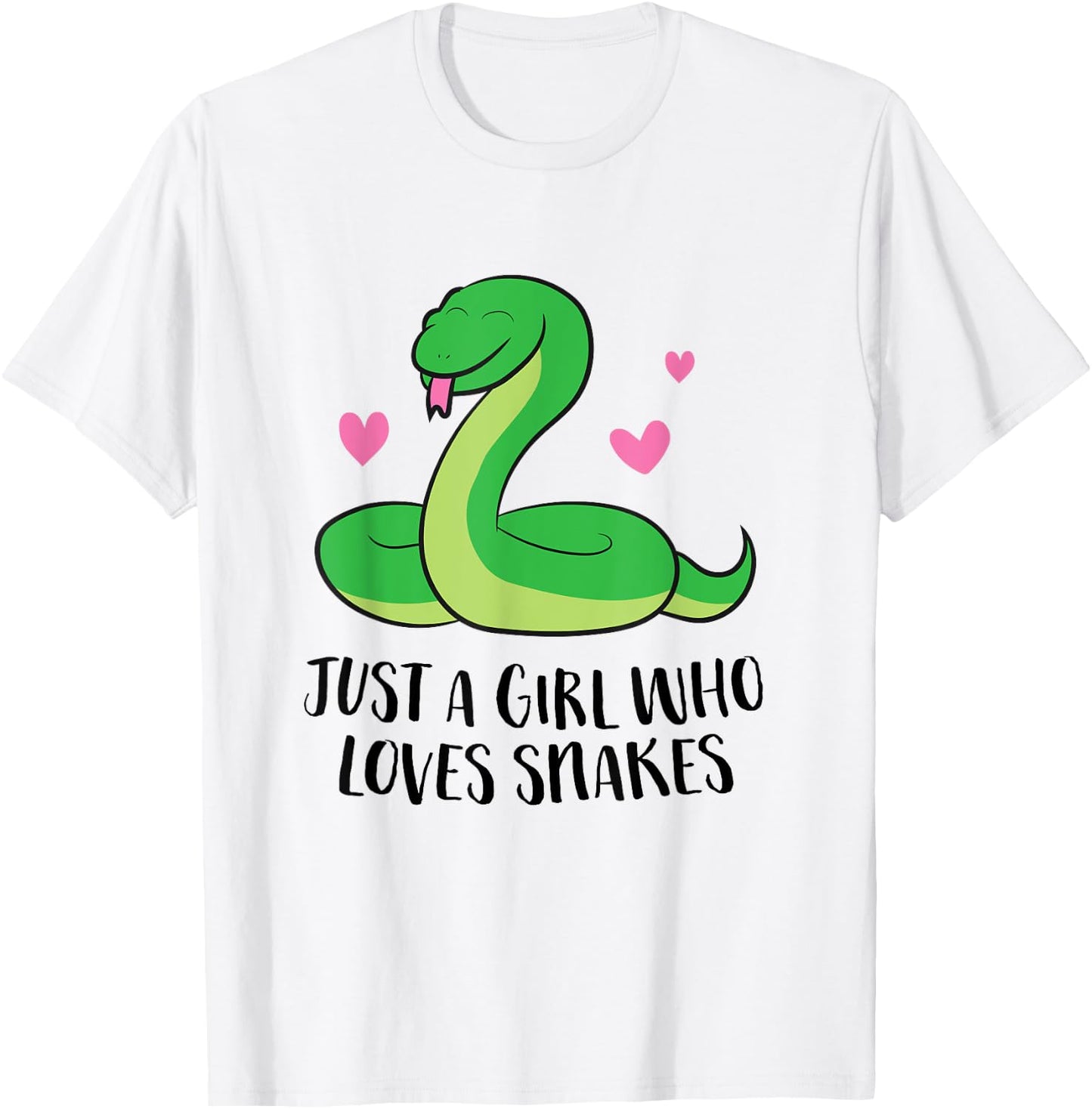 Funny Snake Pet Girl Just a Girl Who Loves Snakes T-Shirt - T-Shirt | White