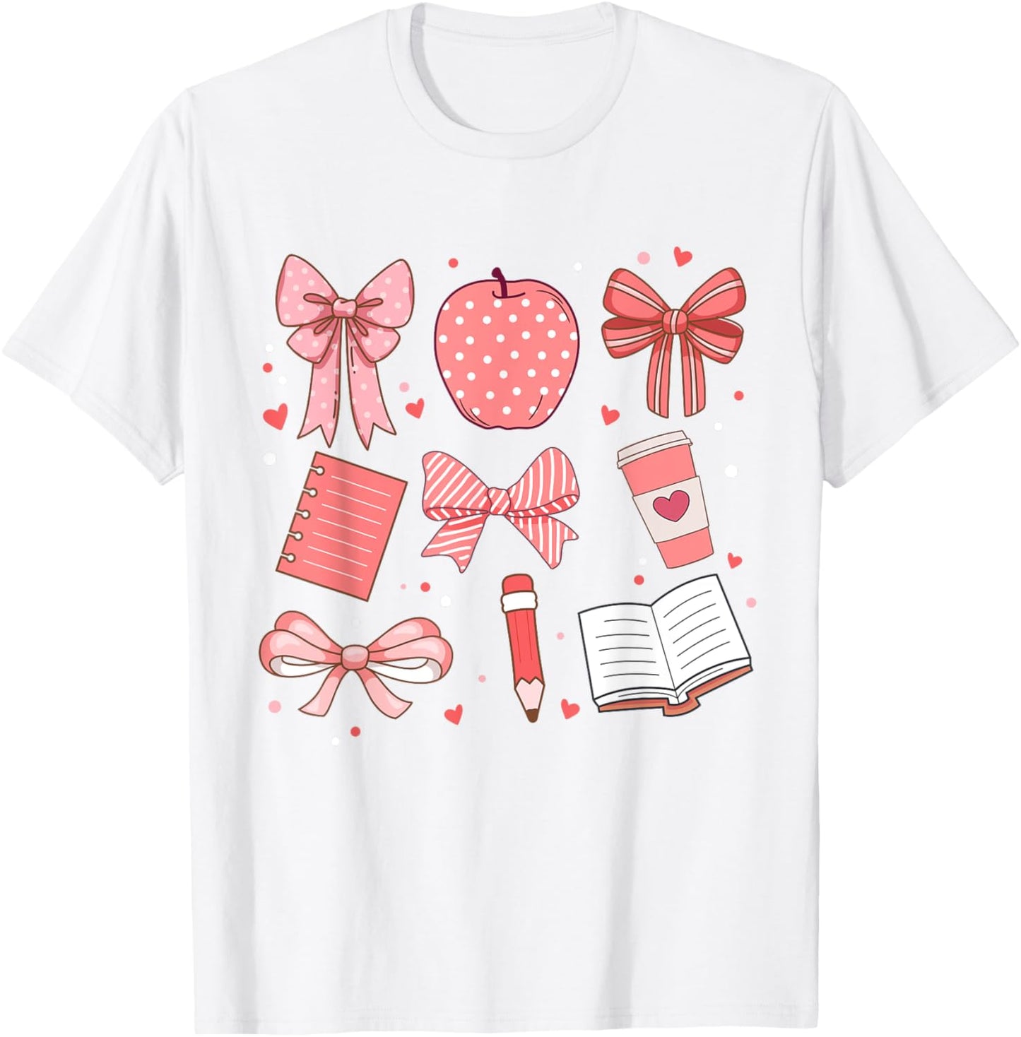 Happy Back To School 1st Day Toddler Girl Boho Coquette Bows T-Shirt - T-Shirt | White