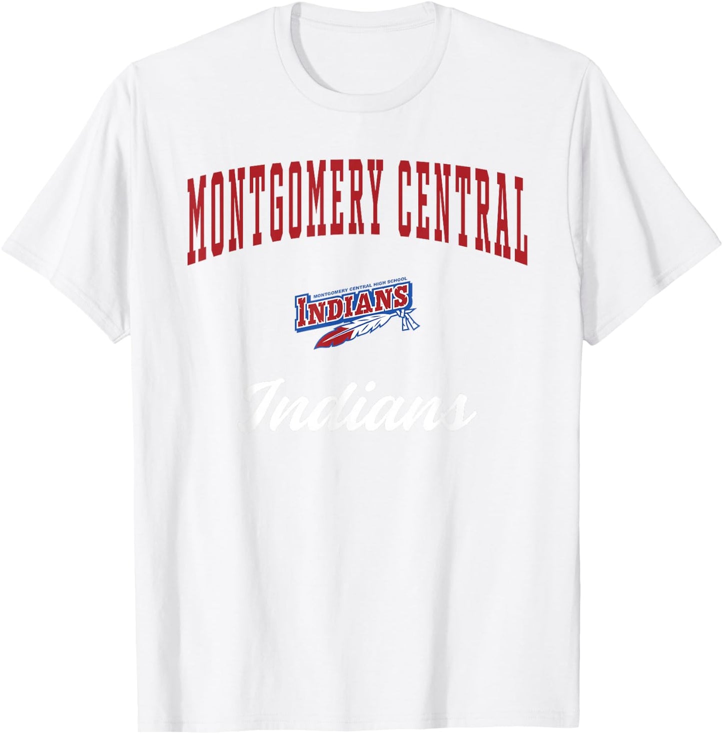 Montgomery Central High School Indians T-Shirt - T-Shirt | White