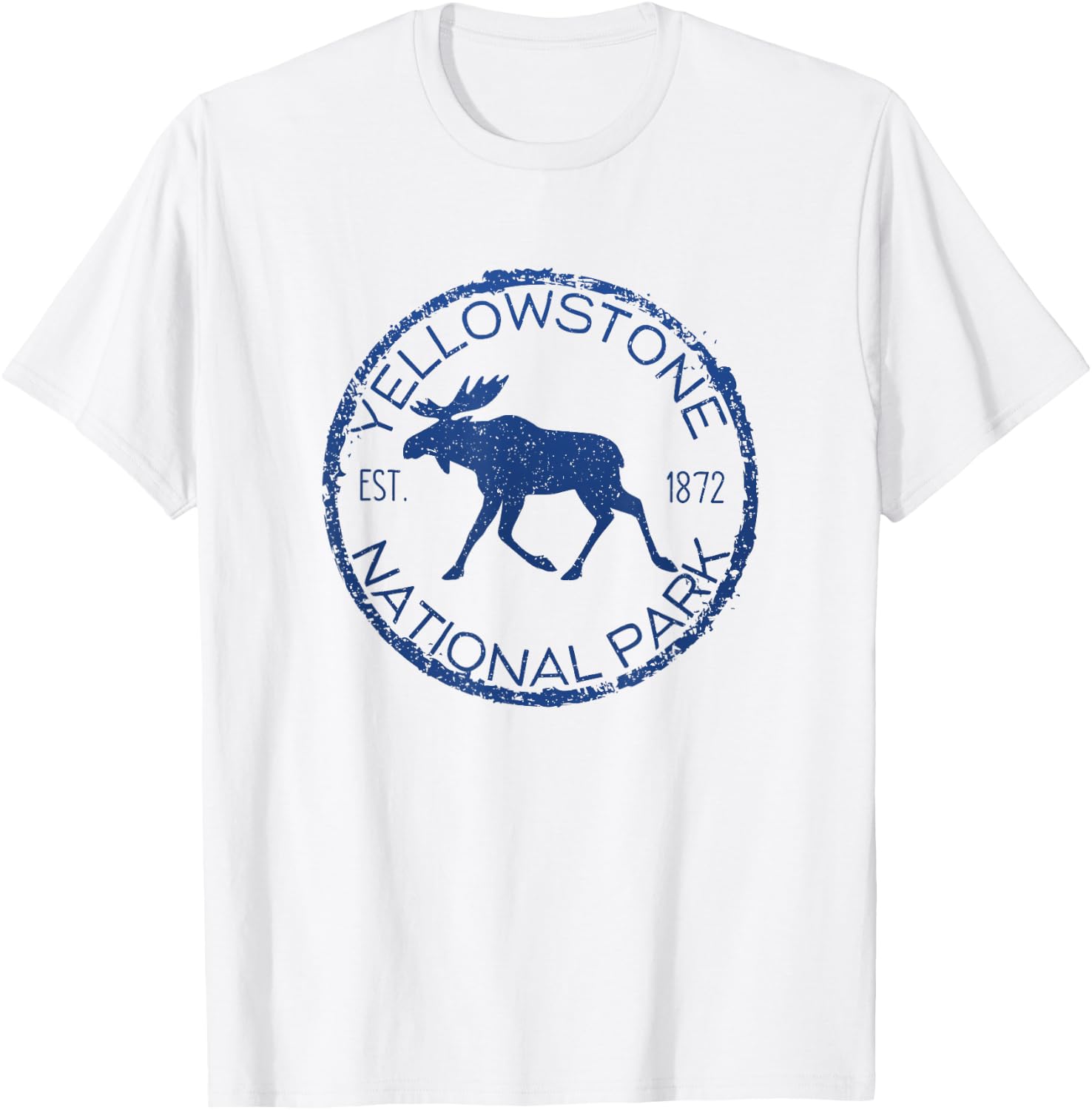 Moose Design Yellowstone National Park Souvenir Hiker's T-Shirt - T-Shirt | White