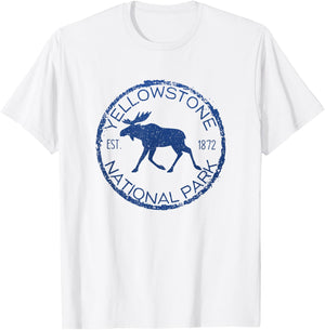 Moose Design Yellowstone National Park Souvenir Hiker's T-Shirt - T-Shirt | White