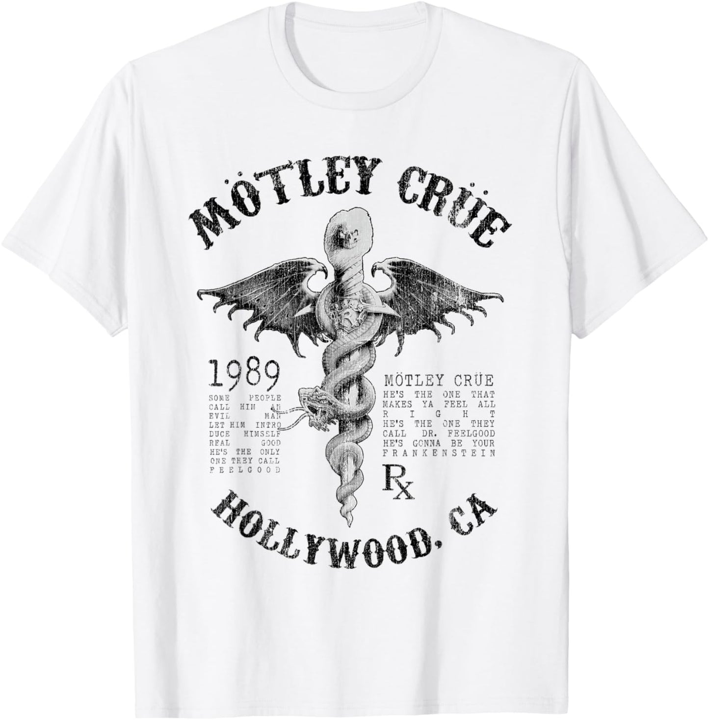 Mötley Crüe – Feel Good Lyrics White T-Shirt - T-Shirt | White