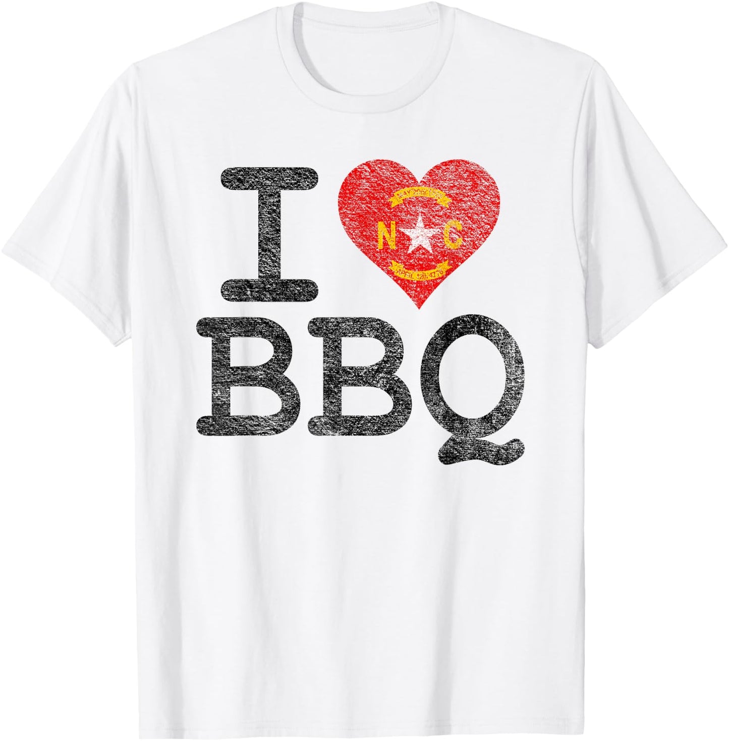 I Love North Carolina Bbq I Heart Nc Barbecue Sauce Smoker T-Shirt - T-Shirt | White