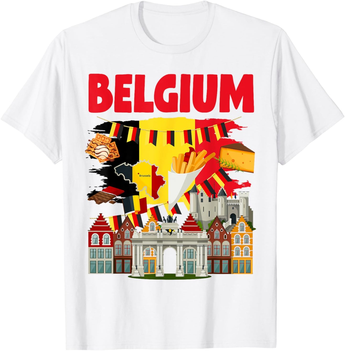 Belgium Flag Outfit Idea For Kids & Novelty Belgian Flag T-Shirt - T-Shirt | White