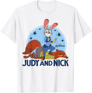 Zootopia - Judy And Nick Stars T-Shirt - T-Shirt | White