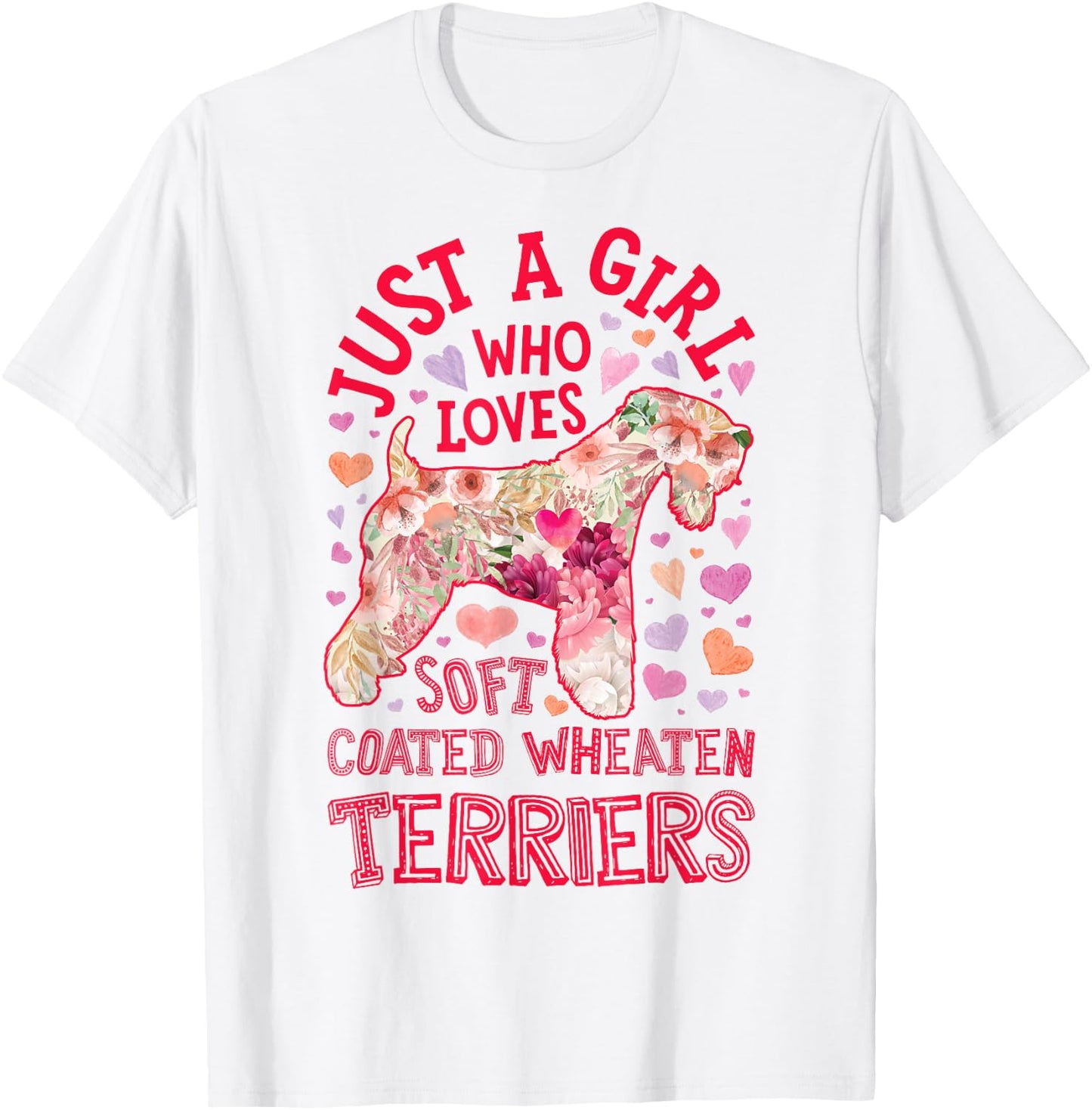 Soft Coated Wheaten Terrier Just A Girl Who Loves Dog Flower T-Shirt - T-Shirt | White