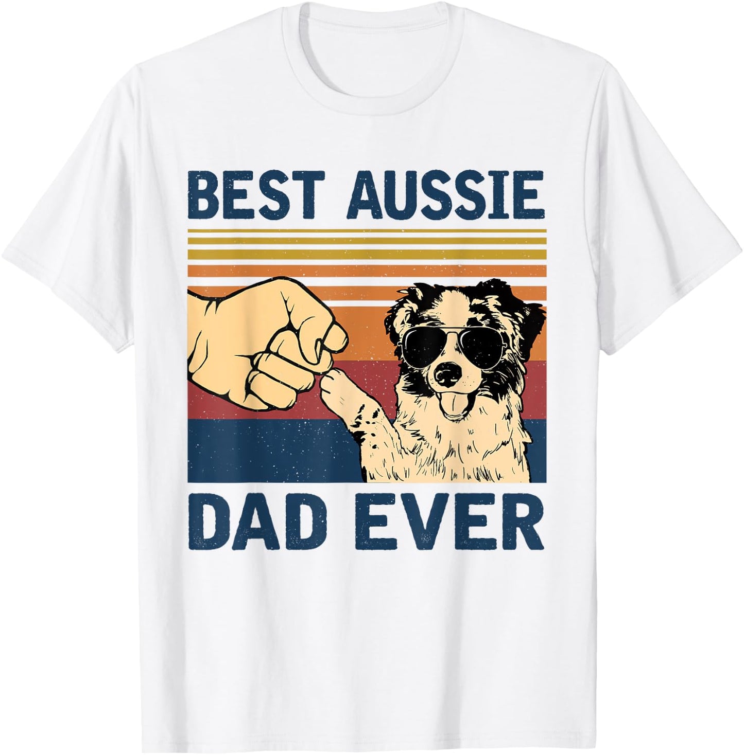 Best Aussie Dad Ever Vintage Aussie Dog Men T-Shirt - T-Shirt | White