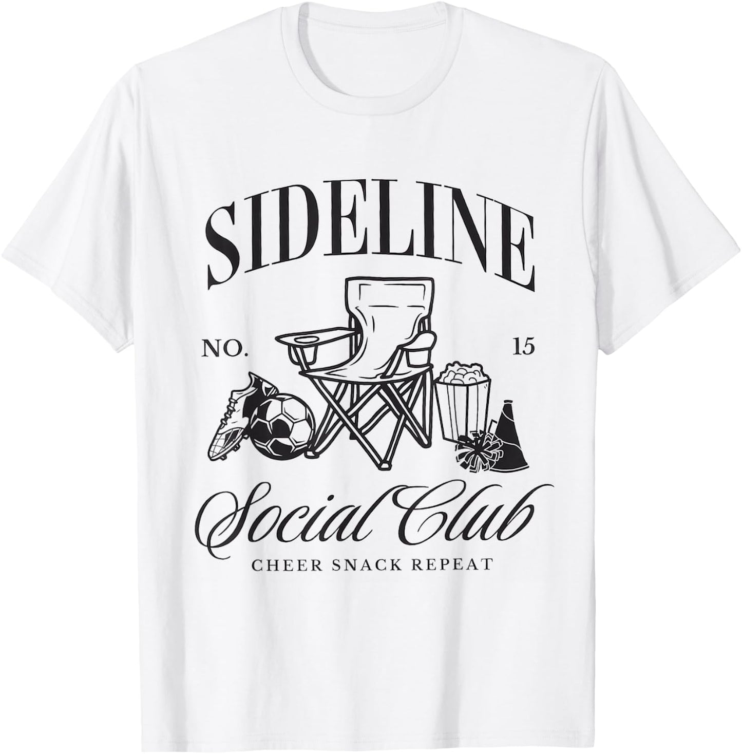 Women Sideline Social Club Soccer Mom Game Day Mothers Day T-Shirt - T-Shirt | White