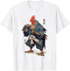 Japanese Traditional Ink Rooster Samurai Art Chicken Warrior T-Shirt - T-Shirt | White