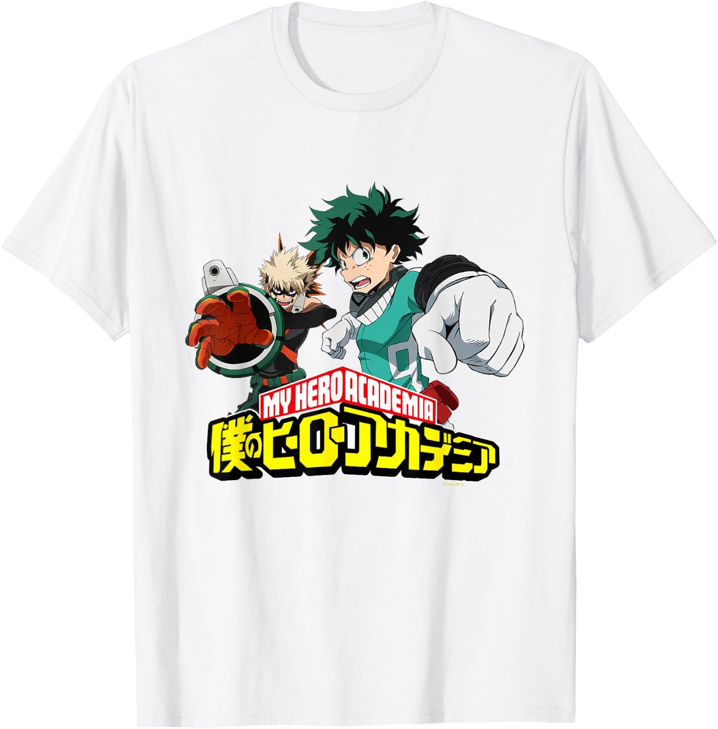 My Hero Academia Bakugo and Midoriya Fight Pose Anime T-Shirt - T-Shirt | White