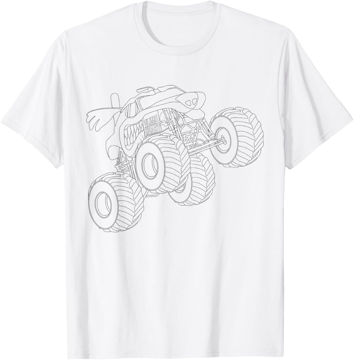 Monster truck mandala coloring for children T-Shirt - T-Shirt | White