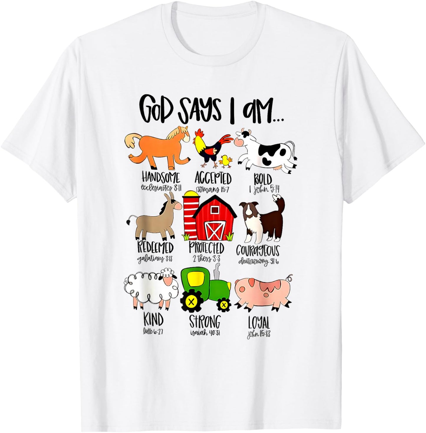 God Says I Am Handsome Accepted Bold T-Shirt - T-Shirt | White