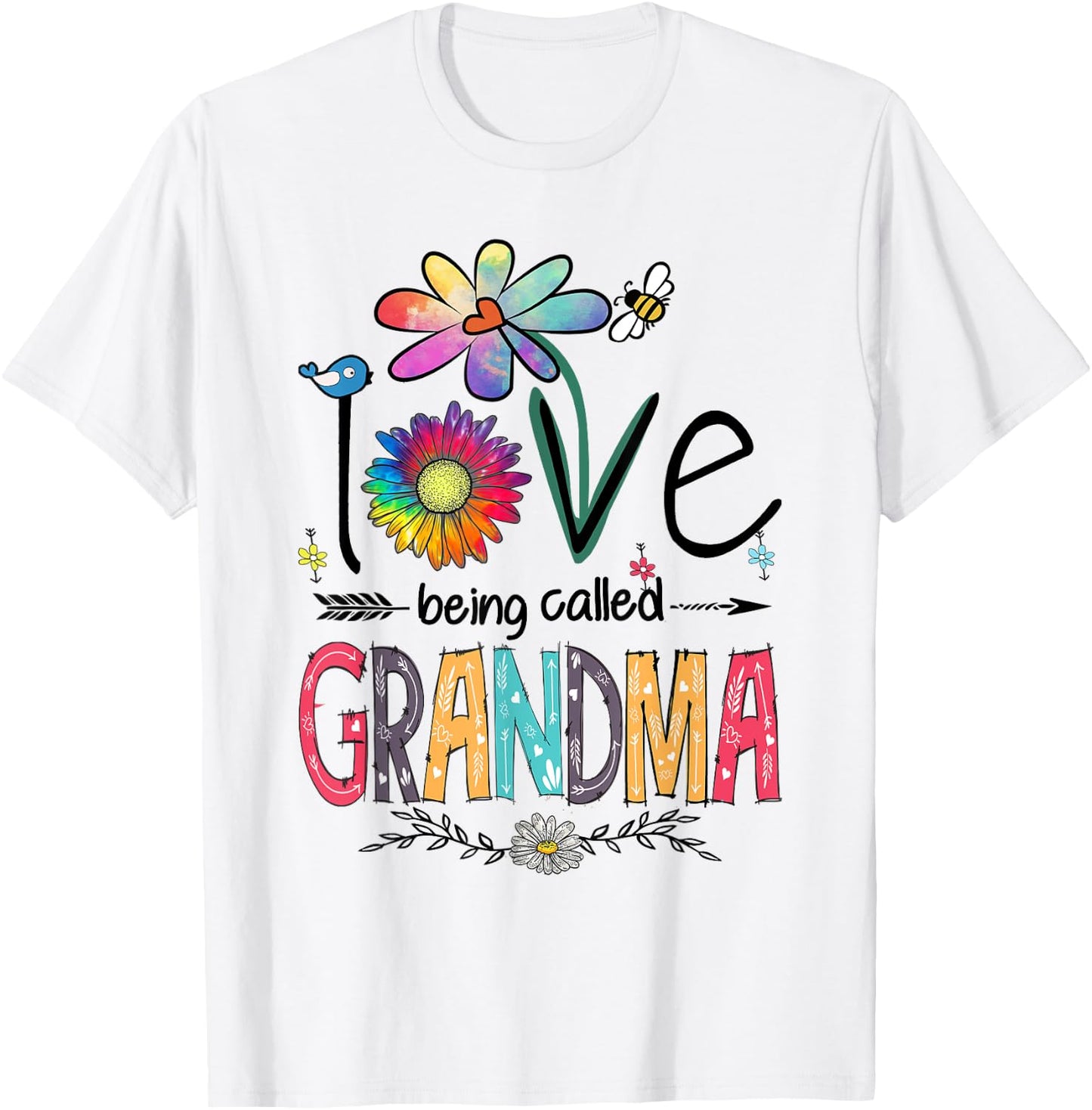 I Love Being Called Grandma Daisy Flower Cute Mother's Day T-Shirt - T-Shirt | White