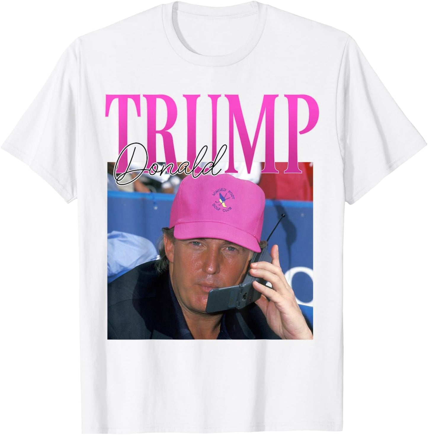 Funny Donald Trump Miss Me Yet Y2K Vintage 90s Trump Pink T-Shirt - T-Shirt | White