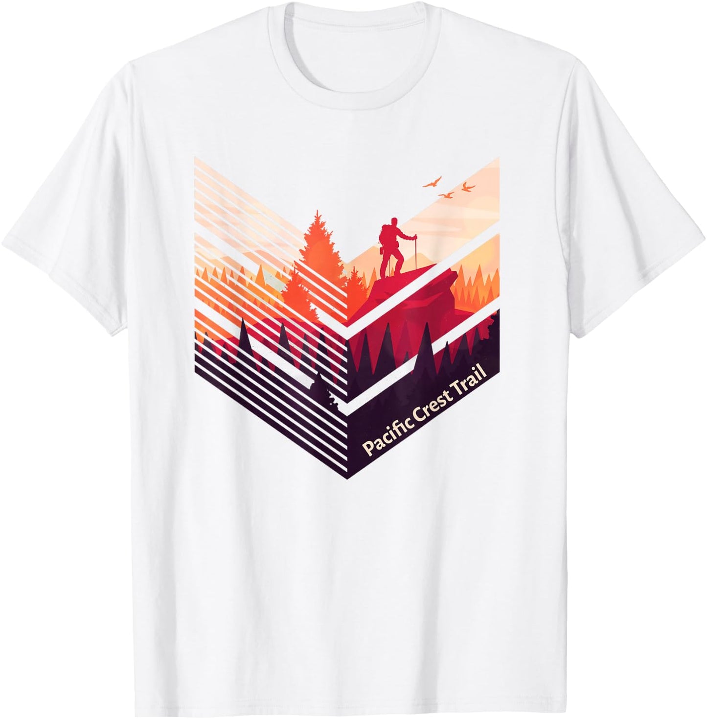 Pacific Crest Trail Backpacking Military Style Graphic T-Shirt - T-Shirt | White